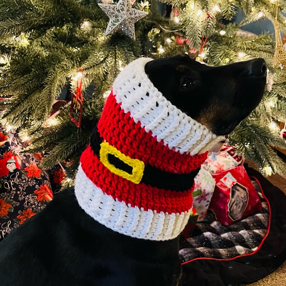 Dog Santa Claus Christmas Snood Cowl